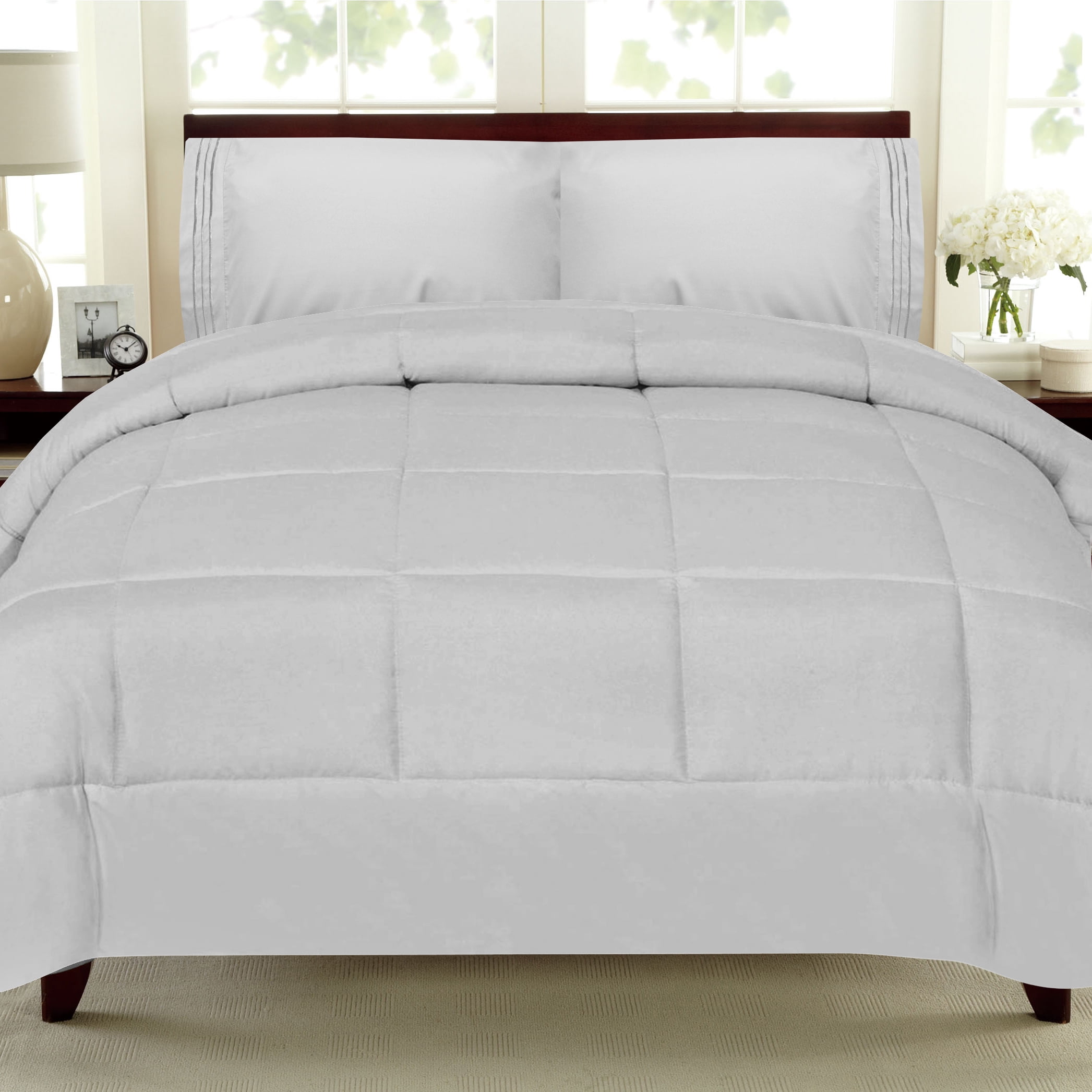 Sweet Home Collection Silver 5 Piece Bed in a Bag Comforter Set with Sheets, Full