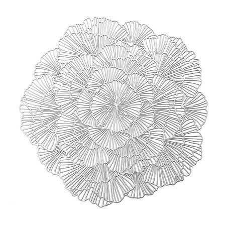 

ZTGD Flower Shape Hollow Placemat PVC Reusable Practical Cup Table Mat for Dining