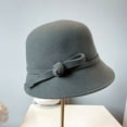 thumbnail image 3 of CoCopeaunt Australian Wool Felt Hat Autumn And Winter European And American Retro Lady Hat Art Bow Basin Hat Fashion, 3 of 6