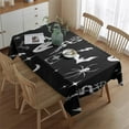 thumbnail image 2 of Black Halloween Witchy Symbols Rectangle Tablecloth 60"x84",Waterproof Polyester Rectangle Table Cloth, Wipeable Spillproof Polyester Tablecloth for Dining, Camping, Indoor and Outdoor, 2 of 5