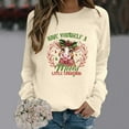thumbnail image 4 of Christmas Sweatshirts for Women 2025 Have Yourself A Mooey Little Christmas Highland Cow Graphic Sweatshirt Pullover Tops, 4 of 5