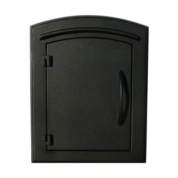 12 in. Manchester Security Drop Chute Mailbox with Plain Door Faceplate in Black