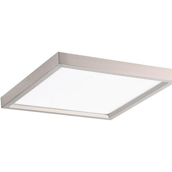Minka Lavery 707-84-L Square Low Profile LED Flush Mount Ceiling Light, 1-Light 20 Watt, 1"H x 11"W, Brushed Nickel