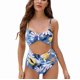 thumbnail image 1 of Traje de baño de una pieza fruncido Correa de espagueti Sin mangas Ahueca hacia fuera Estampado floral suave Traje de baño de una pieza Estampado floral XL, 1 of 8