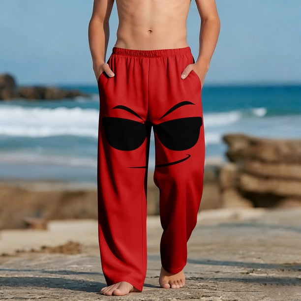 Pantalones largos para niños y niñas, de moda, estampados, casuales, de playa, con bolsillos.