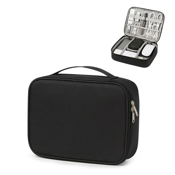 Organizador electrónico, bolsa organizadora de cables de viaje, accesorios, estuche de transporte portátil impermeable, bolsa de almacenamiento de doble capa todo en uno para cable, cable, cargador, TUNC Sencillez