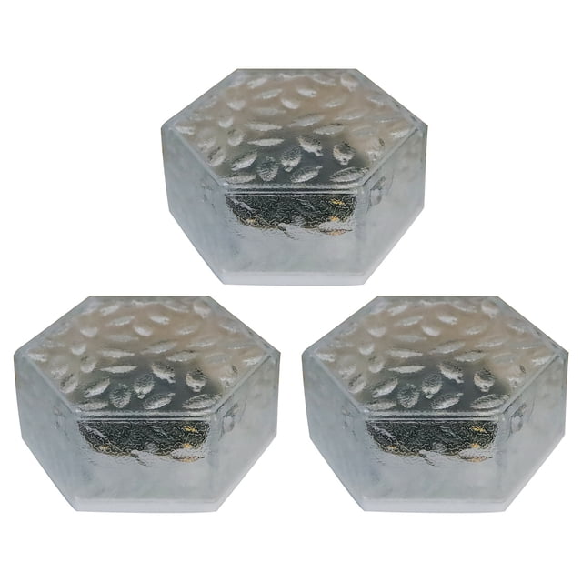 Lámpara solar hexagonal de ladrillo de hielo enterrada para jardín, patio, terraza, lámpara de pie decorativa para exteriores