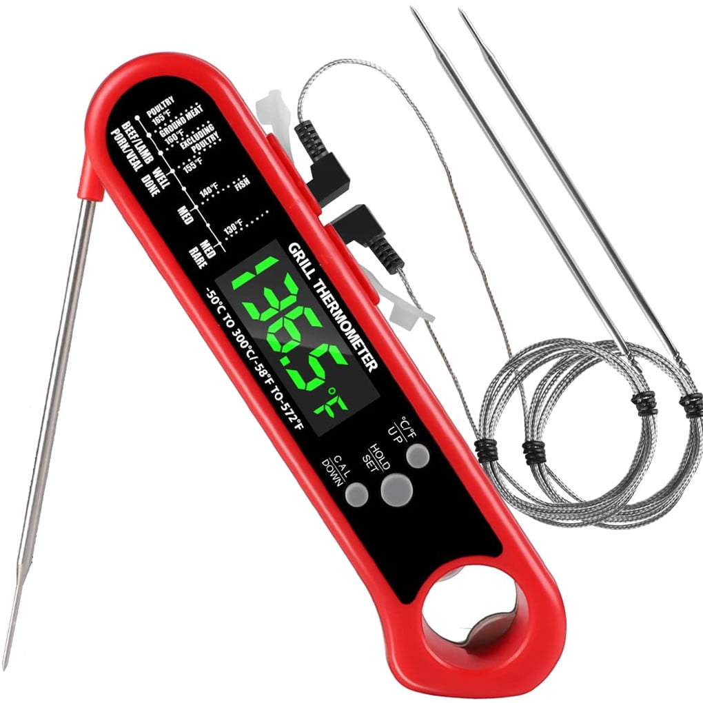 2 to 3 Seconds Instant Read Dual Probe Alarm Accurate Meat Thermometer Oven BBQ 