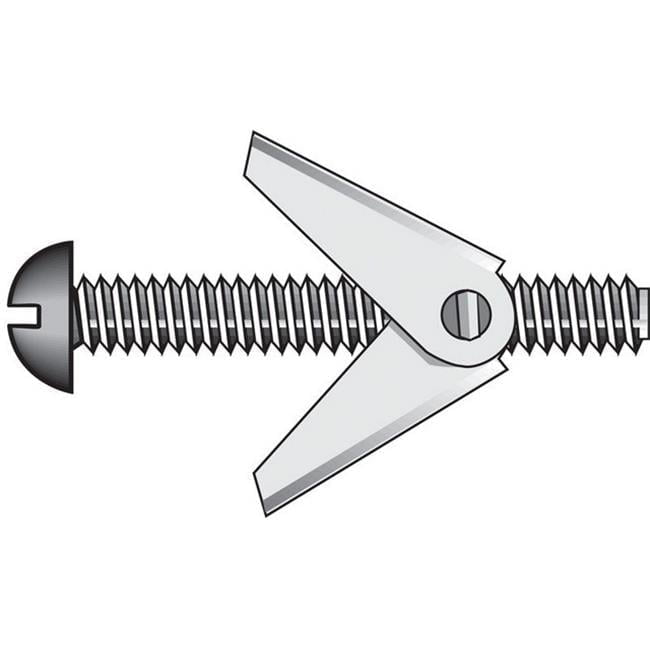 Hillman 1/4 In. Round Head Toggle Bolt Hollow Wall Anchor - Easy Installation - 50 Ct. — Construction & DIY Use, Standard Hardware Spec