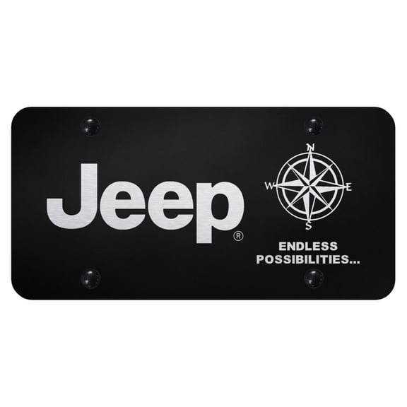 Jeep Endless Laser Etched Logo License Plate (Black)