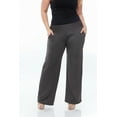 thumbnail image 2 of White Mark Women's Plus Size Solid Palazzo Pants, 2 of 5