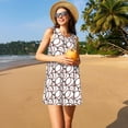thumbnail image 3 of Balery Cute Baseball Vestidos de verano para mujer con estampado: vestido holgado sin mangas, vestido playero informal y cómodo para días calurosos., 3 of 7