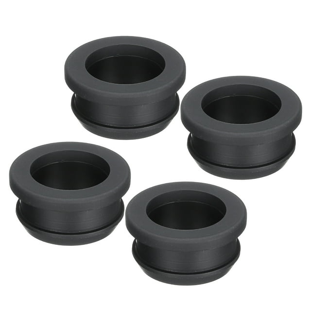 Uxcell 4Pcs Tapas de Grommet de Caucho de Snap Montaje Diámetro 24mm ID 19mm Sello Antirayaduras Caja Eléctrica Cable Tubería Negra