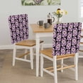 thumbnail image 5 of Spring Floral Chair Covers Set of 8 Watercolor Pink Purple Flowers Farmhouse Black Chair Back Covers Stretch Removable Washable Slipcovers Protector for Dining Room Kitchen Party Decor, 5 of 9