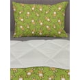 thumbnail image 3 of Anime Comforter & Sham Bedding Set, Toy Rabbits Pattern on a Green Background with Doodle Carrots, 3 pcs Duvet Set Microfiber Filling Quilt, 5 Sizes, Apple Green Yellow, by Ambesonne, 3 of 4