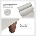 thumbnail image 2 of 54" Storage Bench Upholstered Armrest 2 Round Pillows Bed End Foot Stool Bedroom Entryway Living Room Ivory, 2 of 10