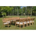 thumbnail image 5 of Grade-A Teak Dining Set: 12 Seater 13 Pc: 118" Rectangle Table And 12 Vellore Stacking Arm Chairs Outdoor Patio WholesaleTeak #51VL2413, 5 of 6