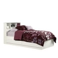 Mainstays Mates Storage Bed with Bookcase Headboard, Twin, Soft White
