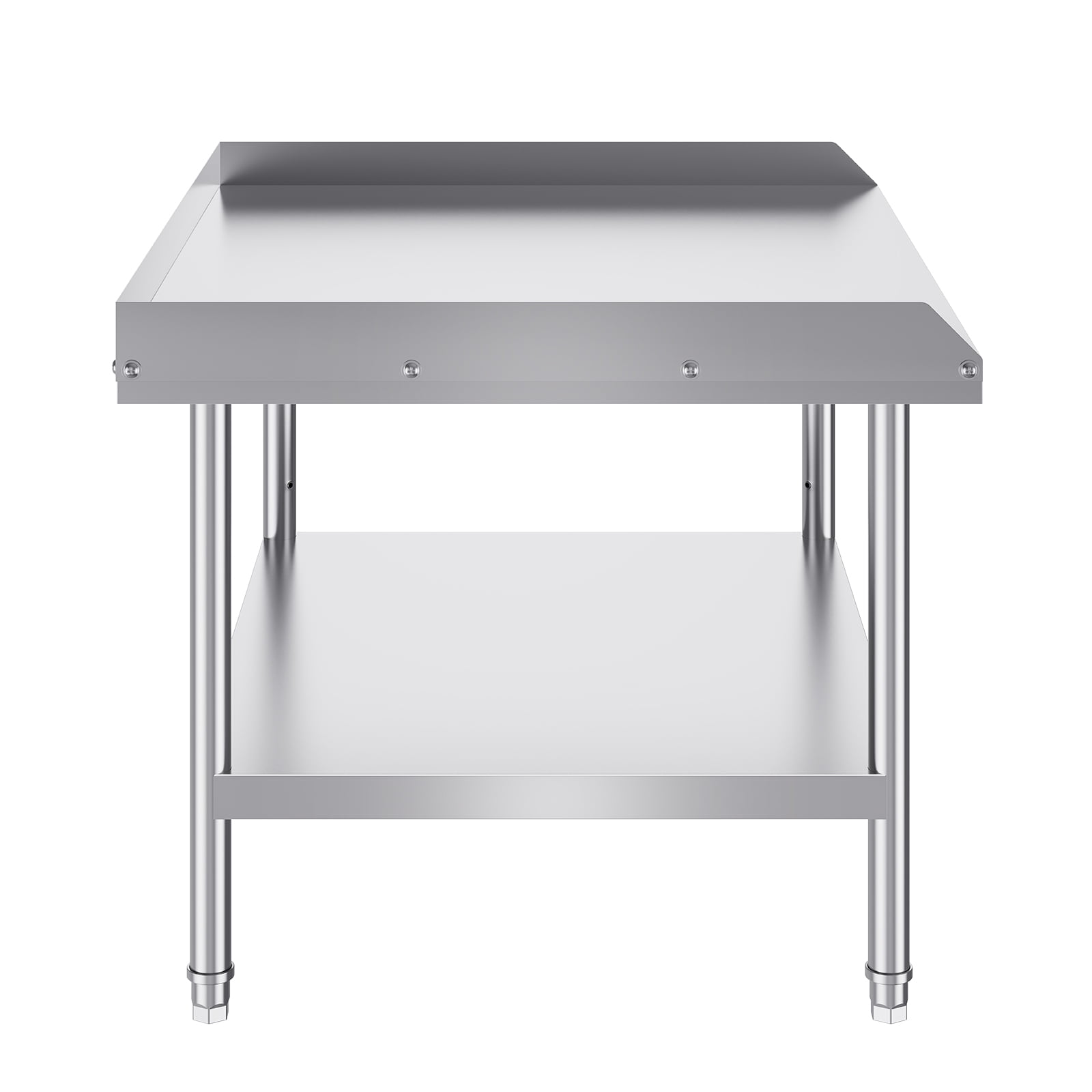 Stainless Steel Work Table, 30 x 36 x 26 Inch Commercial Food Prep Worktable, 3-Sided Backsplash Heavy Duty Prep Worktable, Metal Work Table with Adjustable Height for Restaurant Home Hotel