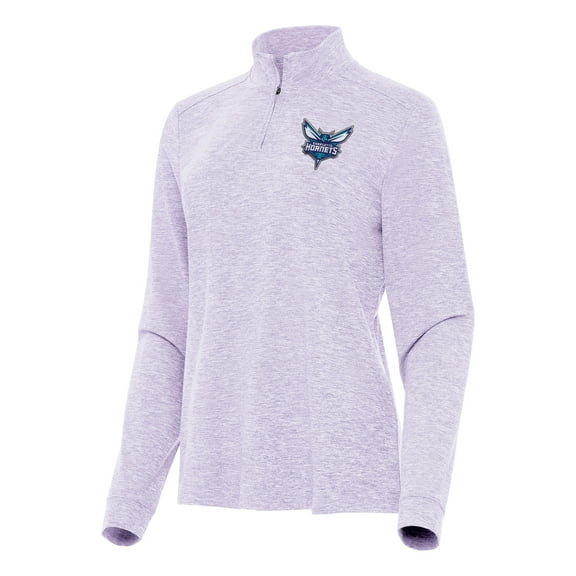 Women's Antigua Lavender Charlotte Hornets Mentor Quarter-Zip Mock Long Sleeve Top