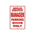 thumbnail image 1 of World's Greatest Manager Parking Only Sign Gift Wall Novelty Aluminum 18"x24", 1 of 1