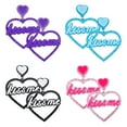 thumbnail image 2 of 1 box 4 Pairs 4 colors Heart with Word Kiss Me Acrylic Dangle Stud Earrings Mixed color 55mm 1 pair/color, 2 of 7