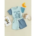 thumbnail image 2 of Bagilaanoe 2pcs Toddler Brother and Sister Matching Outfits Baby Boy Girl Shorts Set Short Sleeve T Shirt Tops + Shorts 6M 12M 18M 24M 3T Kids Contrast Color Summer Clothes, 2 of 8