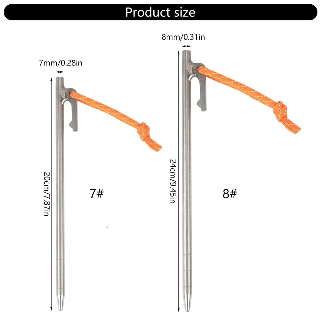 Yihuala 2Pcs Element22 Tent Dowels Set Round Plan Backpacking Ground Stakes 7mm Diameter Multiple Length