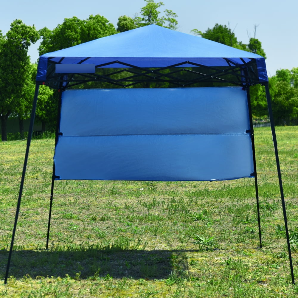 Topbuy 7x7 FT Popup Canopy Portable Outdoor Offset Tent w/Carry Bag Blue