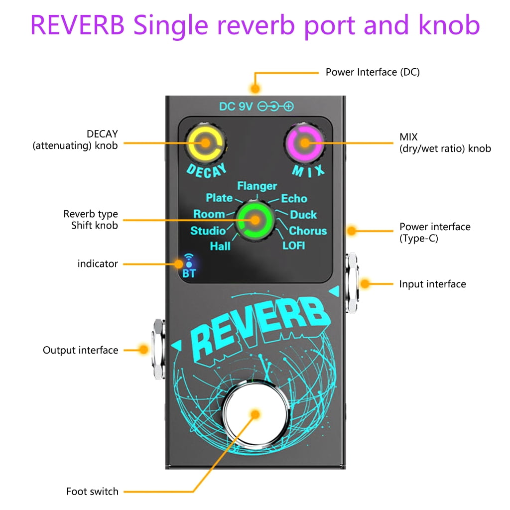 Guitar Reverbs Effector Single Block Effector Digital Reverbs Effects Pedal