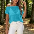 thumbnail image 5 of Ashirexll Womens Casual Tops Slouch Shoulder Lightweight Mesh T-Shirt for Spring and Summer Casual Wear, 5 of 7