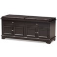 thumbnail image 1 of Baxton Studio Mason Faux Leather Shoe Storage Bench in Dark Brown, 1 of 10