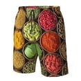 thumbnail image 6 of Uemuo Spices And Herbs Pattern Men's Swim Trunks Hawaiian Beach Bathing Suit Swimsuits Beach Quick-Dry Shorts with Pockets-Large, 6 of 9