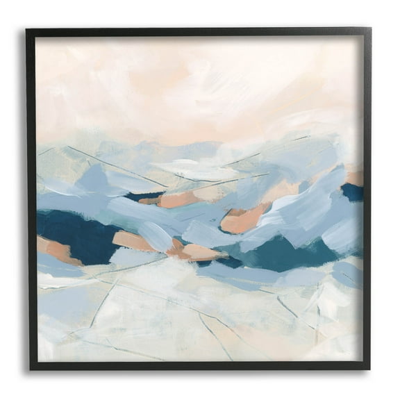 Stupell Industries Modern Brushed Mountain Landscape Painting Black Framed Art Print Wall Art, Design by June Erica Vess