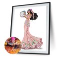 thumbnail image 2 of Cuadros Decorativos Kit de pintura de diamante con forma especial parcial de bricolaje 5D Lady elegante (YXC516) Wdftyju de costura negro 4 estilos, 2 of 9