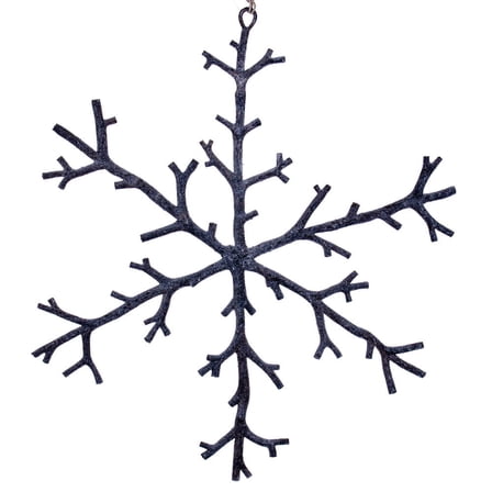 12" Brown Twig Snowflake Ornament 6/Bag