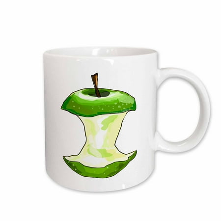 

3dRose Cartoon of a Green Apple Core Ceramic Mug 11-ounce