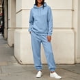thumbnail image 2 of Jsaierl 2 Piece Sweatsuit Outfits for Women Winter Fleece Lined Warm Long Sleeve Hoodies Sweatshirt Casual Sweatpants Tracksuit Lounge Set, 2 of 10