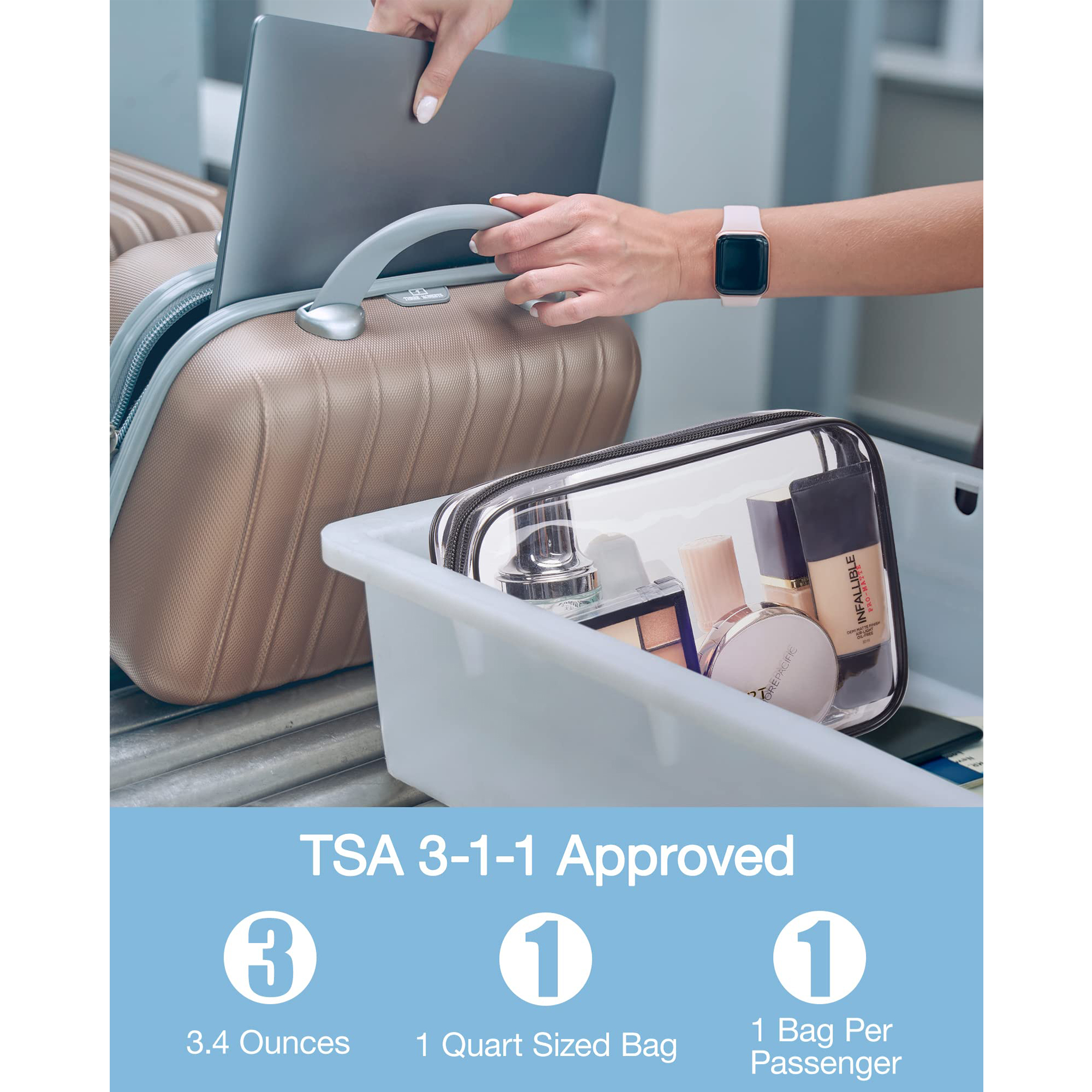 Bagsmart Clear Toiletry Bag TSA-Approved 3-Pack photo 3