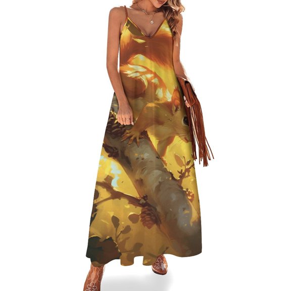 Funny Squirrel Sleeveless Dress Woman Fashion Long Dresses Women's Summer Suit Dress Summer 2025 Women