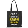thumbnail image 1 of Awesome Librarian Looks Like Tote Bag - Smartprints Designs, One Size Cotton Canvas Tote Bag, 1 of 4