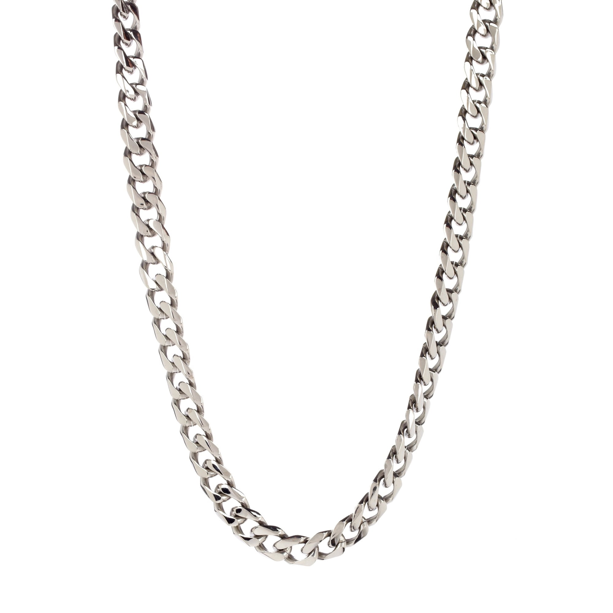 Mens Stainless Steel Cuban Link Chain Necklace
