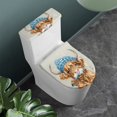 thumbnail image 3 of HELLHERO Toilet Seat Lid Cover Set Stretch & Non-Slip Toilet Top Cover Stays in Place 2-Piece Blue Hat Calf, 3 of 8