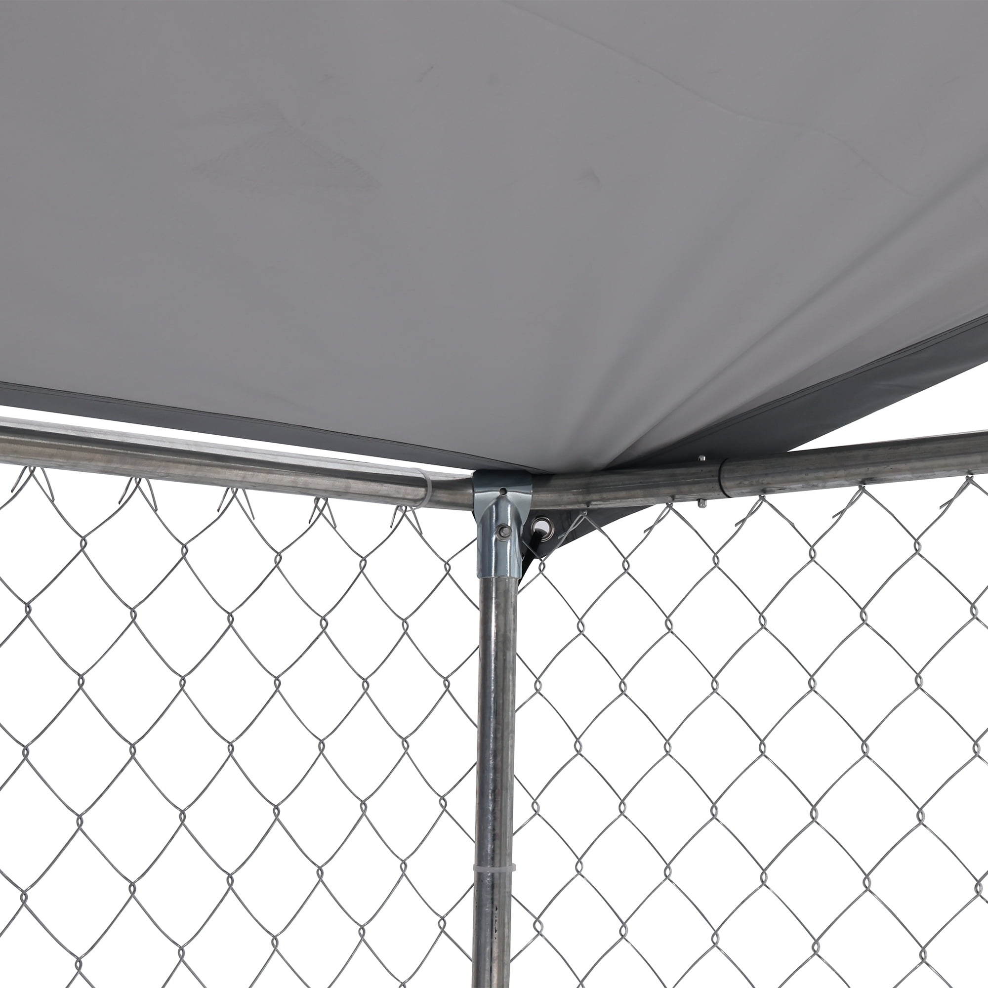imerelez Outside Dog Kennel with Cover Roof, Outdoor Dog Playpen Dog Run with Bowls, Heavy Durty Pet Kennel Dog Fence Outdoor for Yard with Secure Lock 181" * 181" *71.65"