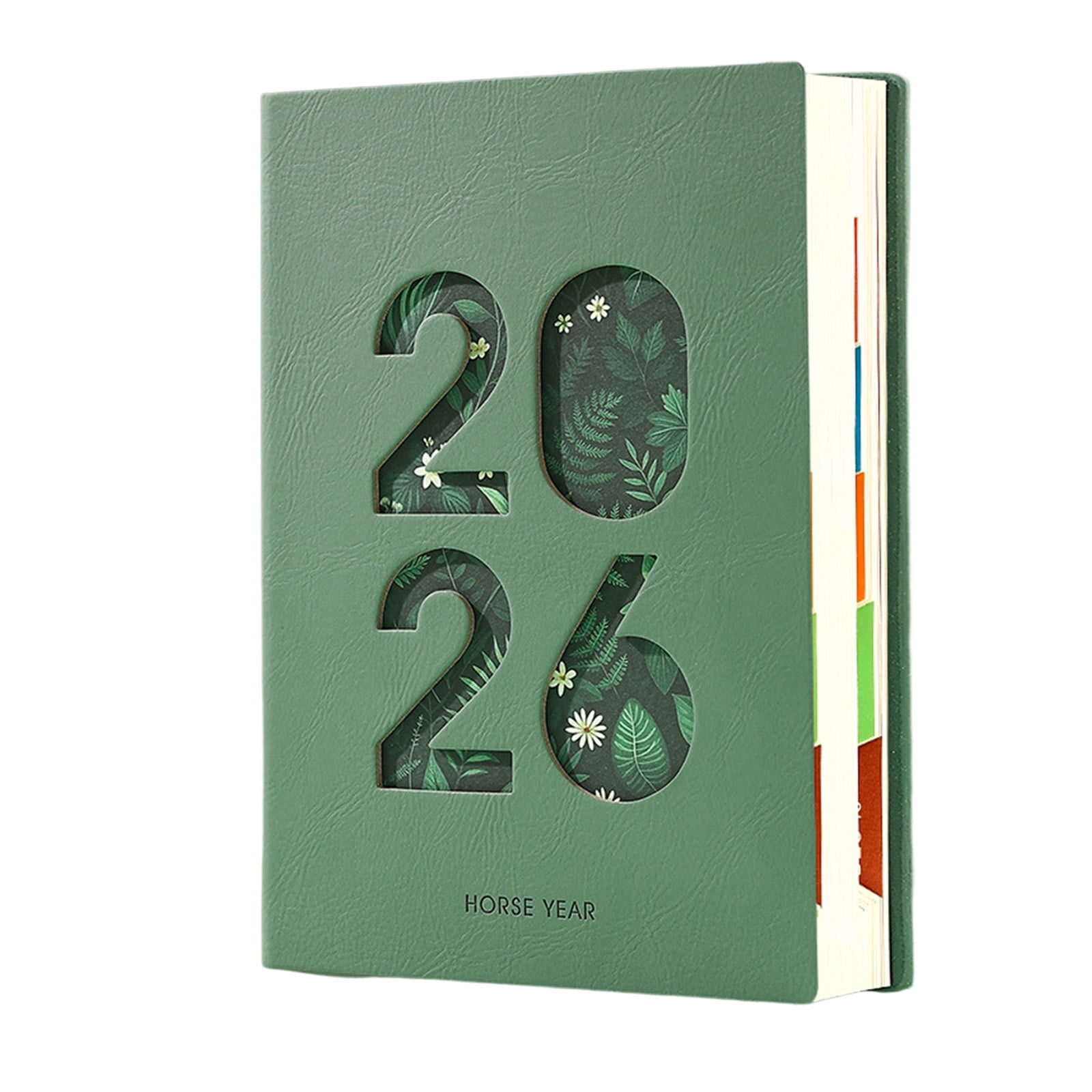 Nilvkv 2026 Planner Notebook, A5 Schedule Notebook with Faux Leather Cover Lay Flat Coil Binding for Daily Notes School Office Use Daily Planner 2026