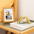 thumbnail image 6 of Heart Hands Sculpture - Gold Decor for Living Room - Small Heart Shaped Table Statues for Home Decor - Cute Shelf Sculptures Home Decor Aesthetic - I Love You Gifts Girlfriend Women Wife Anniversary, 6 of 7