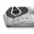 thumbnail image 3 of Lion Soft Flannel Fleece Blanket, Animalistic Background Layout with the Roar Joined Handwriting Majestic Mane with Strokes, Cozy Plush for Indoor and Outdoor Use, 50" x 70", Black, by Ambesonne, 3 of 6