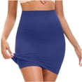 thumbnail image 2 of Half Slip Shorts for Women Under Dresses Seamless Skirt Women Elastic High Waist Bodycon Business Mini Skirt Slim Office Pencil Short Skirt, 2 of 6