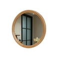 thumbnail image 2 of GDF Studio 23.62" Natural Wood Round Wall Mirror, Minimalist Sleek Solid Wood Frame, Bathroom Vanity, Natural, 2 of 8