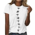 thumbnail image 1 of Aqestyerly T-Shirt Imprimé pour Femmes Décontracté à Manches Courtes Col Rond Confortable Haut de Mode d'Été HWRETIE, 1 of 2